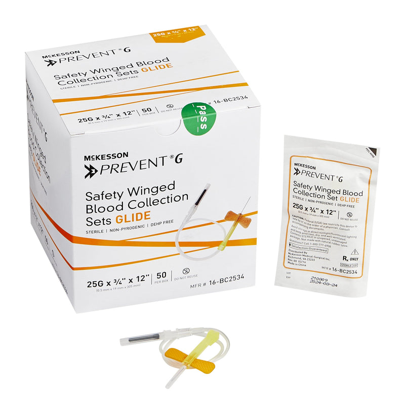 McKesson Prevent G Blood Collection Set 21 Gauge – 50/Box