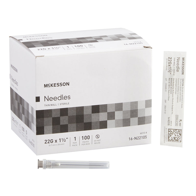 McKesson Hypodermic Needle 22G X 1-1/2" – 100/Box
