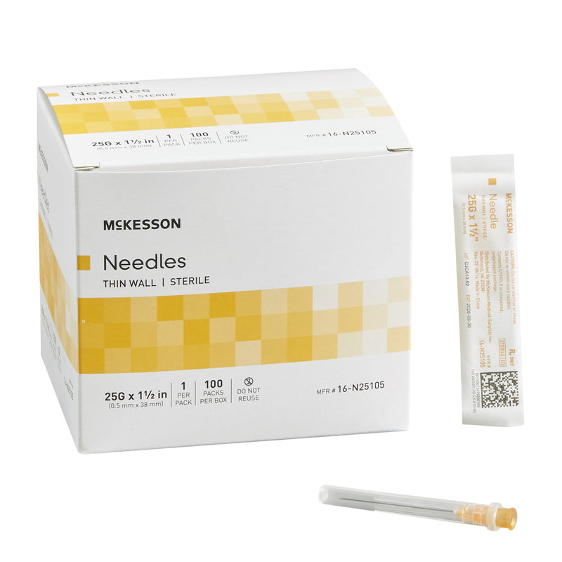 McKesson Hypodermic Needle Without Safety 25 Gauge – 100/Box