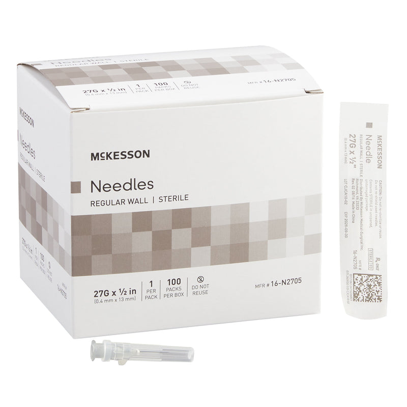 McKesson Hypodermic Needle 1/2 Inch Length 27 Gaug – 100/Box
