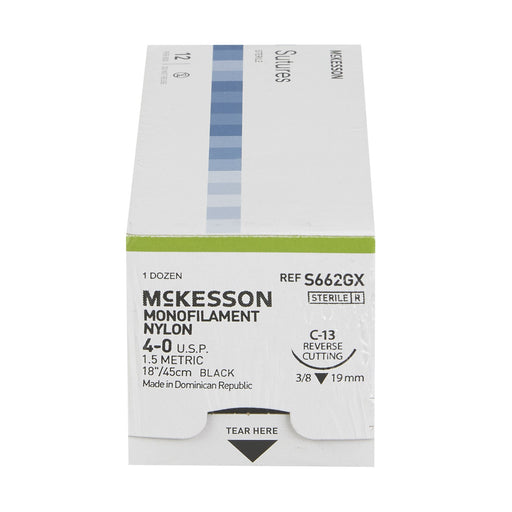 McKesson SUTURE, 4-0 NYLON 18" C-13 – 12/Box