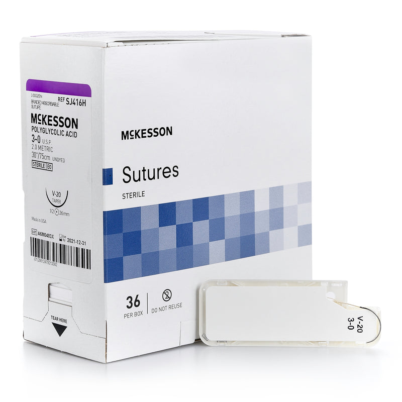 McKesson SUTURE, 3-0 POLYGLY ACID 30" V-20 – 36/Box