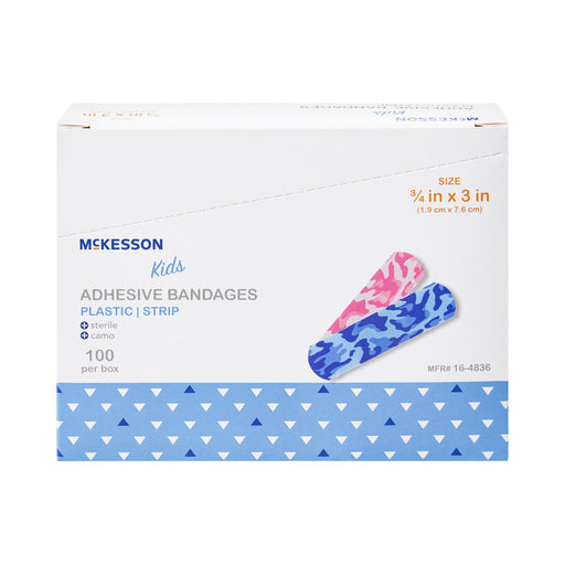 McKesson Adhesive Strip Kids 3/4 X 3 Inch Plastic – 100/Box