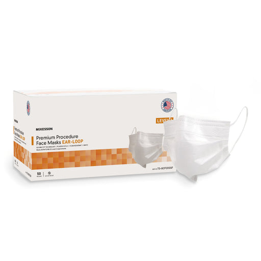 McKesson Procedure Mask ASTM Level 3 Earloops One – 50/Box