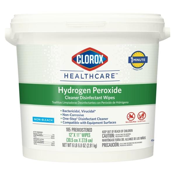 Clorox Healthcare® Hydrogen Peroxide Cleaner Disinfectant Wipes, 12 x 11 – 185/Box