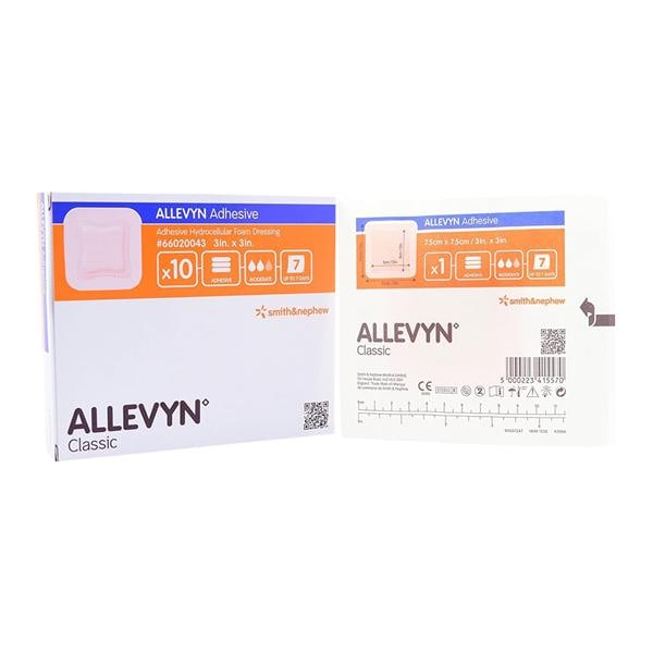 Smith & Nephew ALLEVYN™ Adhesive Dressing, 3" x 3" – 10/Box