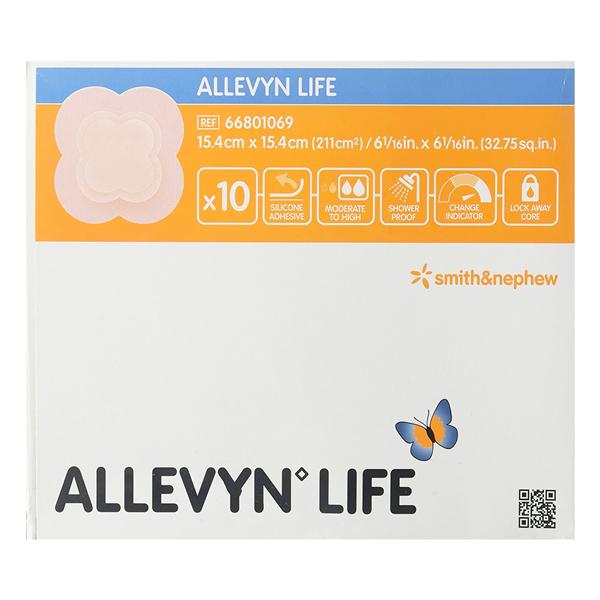 Smith & Nephew ALLEVYN™ Life Silicone Gel Adhesive Foam Dressing, Large, 15.4cm x 15.4cm – 10/Box