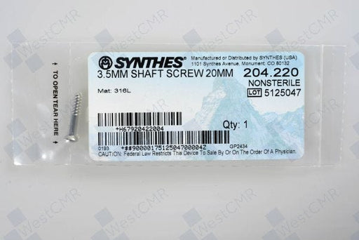DePuy Synthes 3.5MM SHAFT SCREW, 20MM – 1 ea