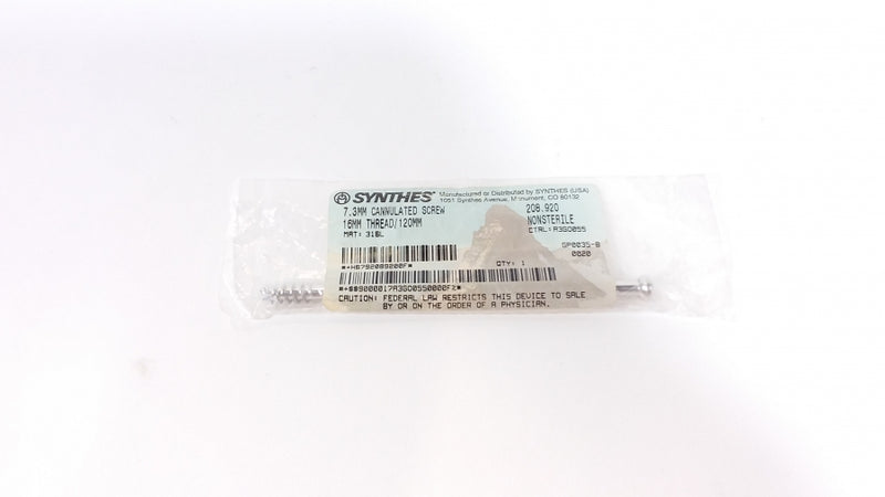 DePuy Synthes 7.3MM CANNULATED SCREW, 16MM THREAD, 120MM – 1 ea