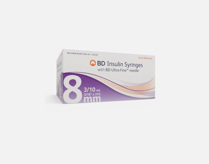 Embecta Insulin Syringe w/Ultra-Fine™ Needle, 31G x 5/16", 0.3mL – 100/Box