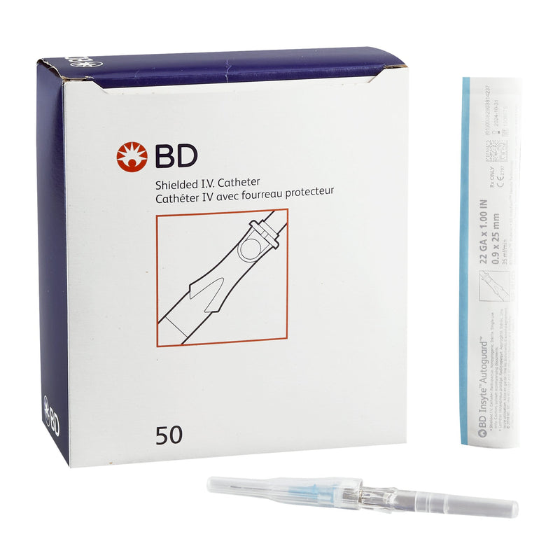 BD Peripheral IV Catheter Insyte Autoguard 24 Gauge Becton Dickinson – 50/Box