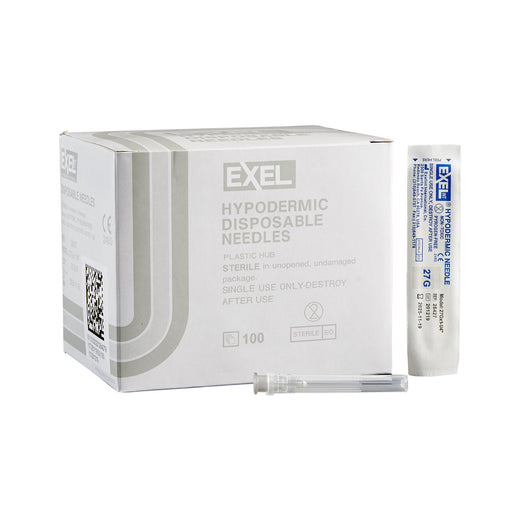 Air-Tite Product Hypodermic Needle EXELInt 1-1/4 Inch Length 27 Ga – 100/Box