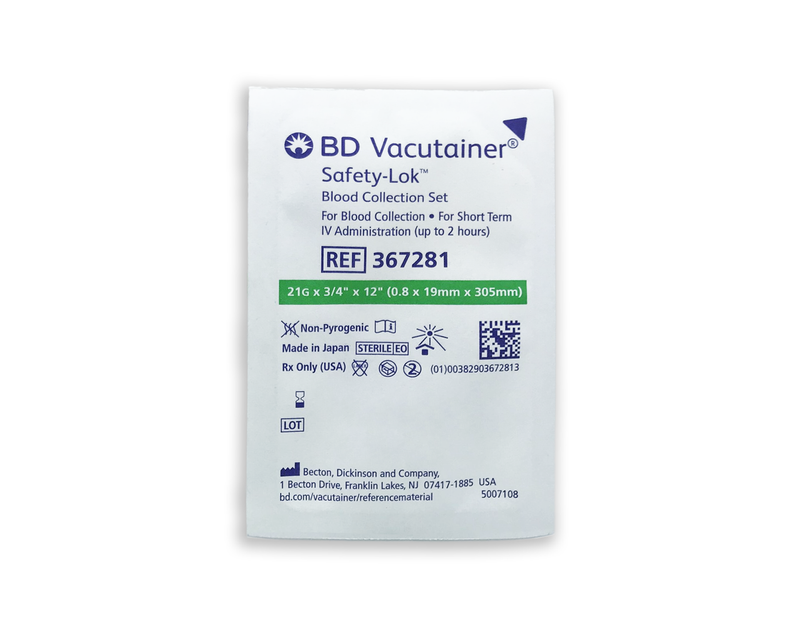 BD Vacutainer Safety-Lok Blood Collection Set 21 Becton Dickinson – 50/Box