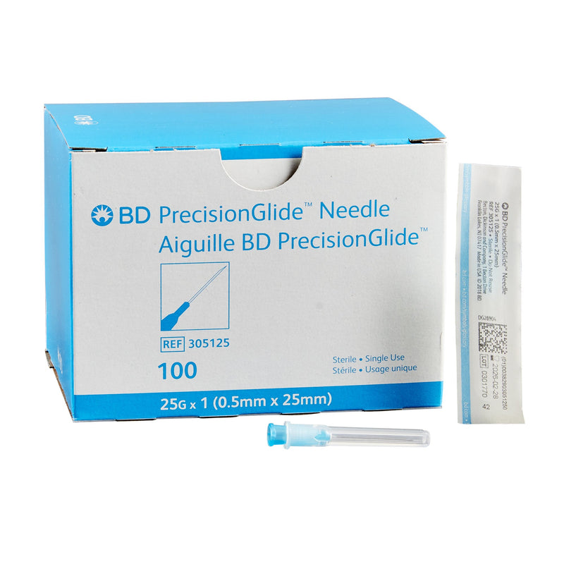 BD Hypodermic Needle PrecisionGlide 25G X 1" Becton Dickinson – 100/Box