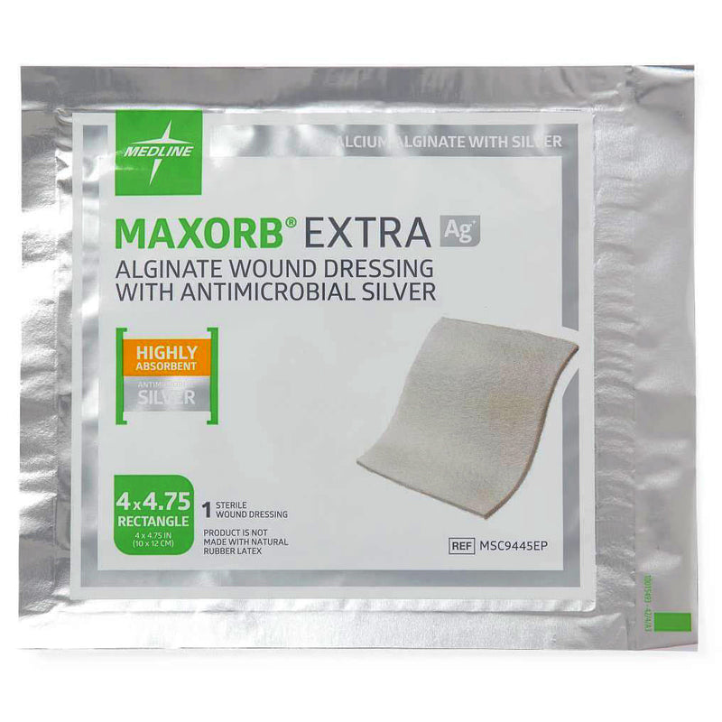 Medline MAXORB EXTRA AG WOUND DRESSING (4"X 12") – 5/Box