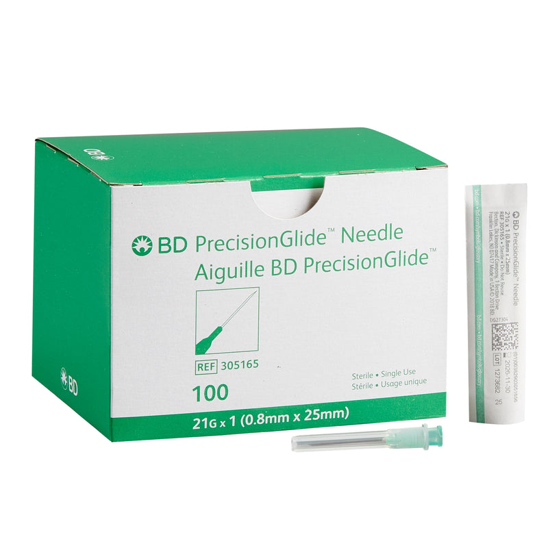 BD PrecisionGlide Hypodermic Needle, Regular Beve Becton Dickinson – 100/Box