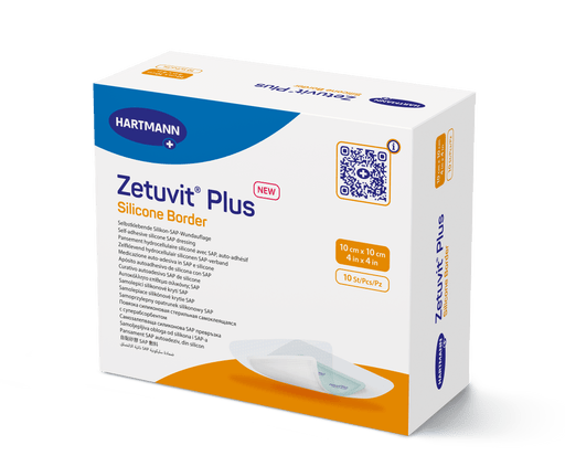 Hartmann Zetuvit Plus Silicone Border 4inx4in – 10/Box