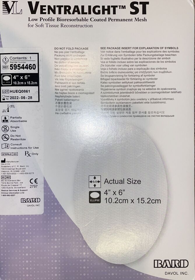 Bard Davol VENTRALIGHT ST ELLIPTICAL (4'X6') – 1 ea