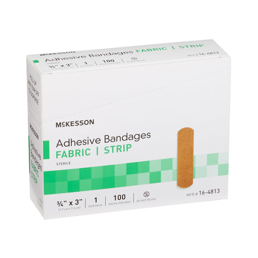 McKesson Adhesive Strip 3/4 X 3 Inch Fabric Rectangle Tan S – 100/Box