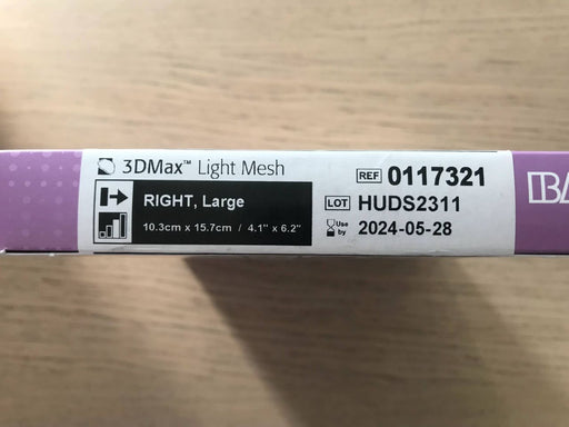 Bard Davol 3D MAX MESH LIGHT, RIGHT LARGE (10.3CM X 15.7CM) – 1 ea