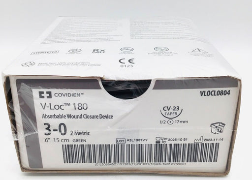 Covidien V-LOC 180 ABSORBABLE WOUND CLOSURE DEVICE 1/2 37MM GS-21 TAPER – 1 ea