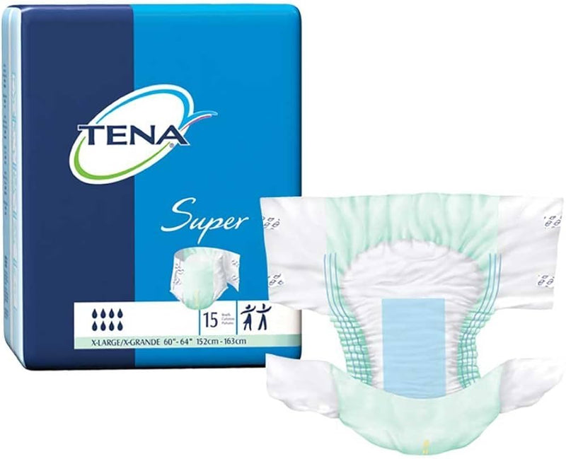 Tena Super Briefs, X-Large, 60" - 64" - 15 units per pack
