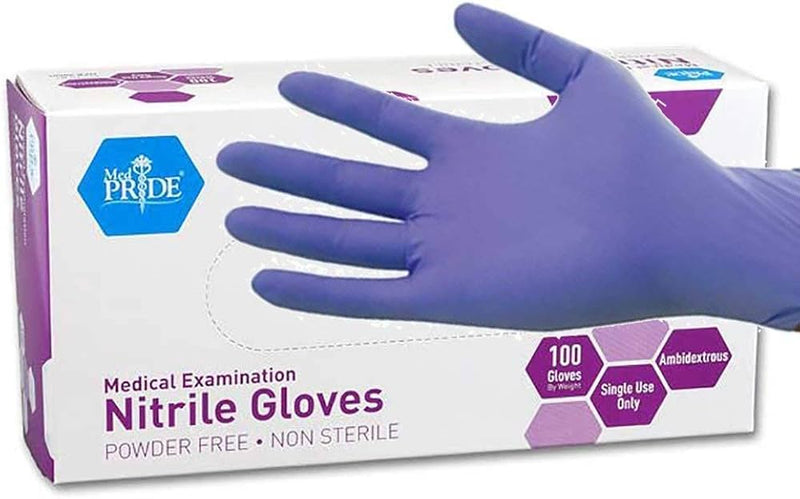 Icp Pharma Nitrile Examination Gloves Powder-Free Large, Blue – 100/Box