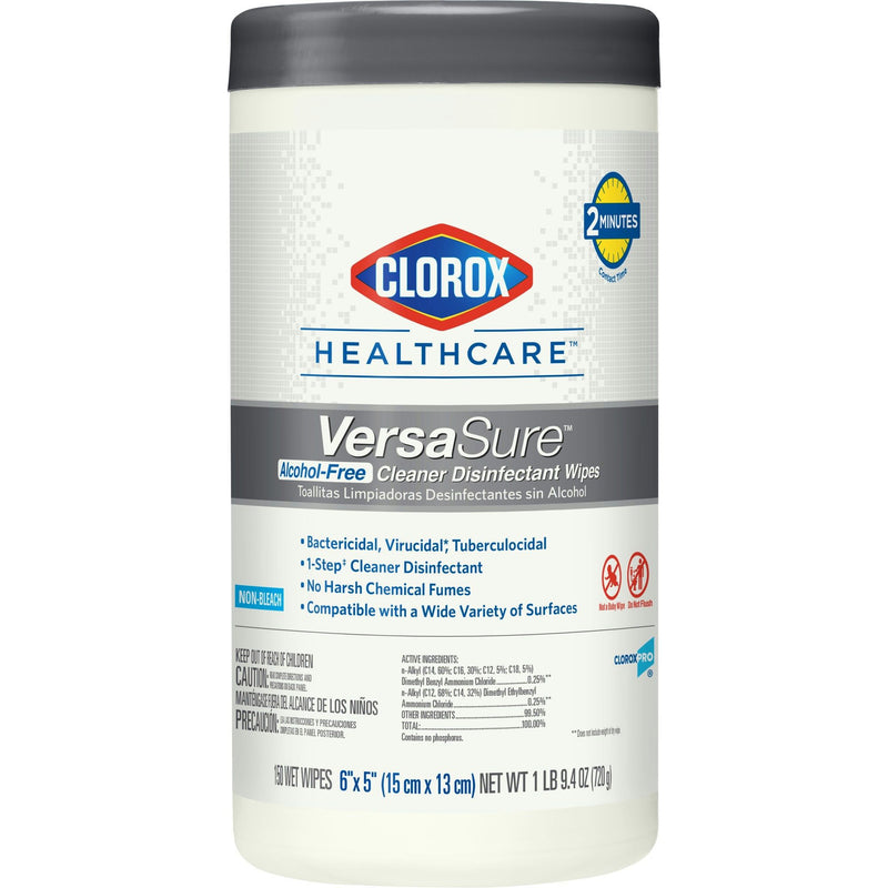 Clorox Healthcare Versasure Cleaner Disinfectant Wipes, 6" X 5" Sales Company - 6 canister per box