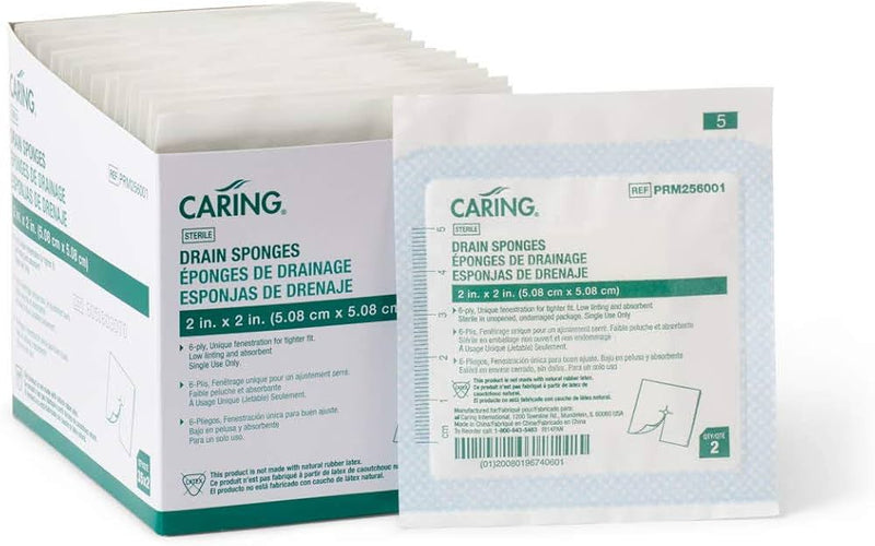 McKesson DRAIN SPONGE, 2"x2" 6Ply, STERILE (35EA/BX) – 35/Box