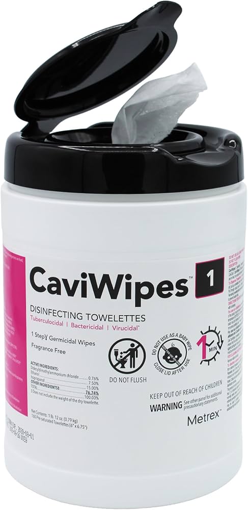 CaviWipes1™, 6" x 6¾" - 160 units per canister