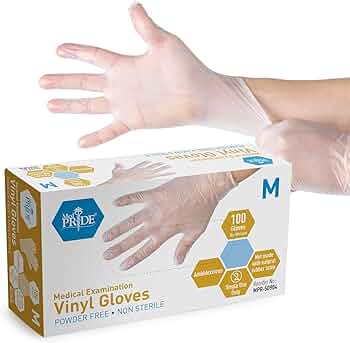 Medline VINYL SYNTHETIC GLOVES PF MED (100EA/BX) – 100/Box