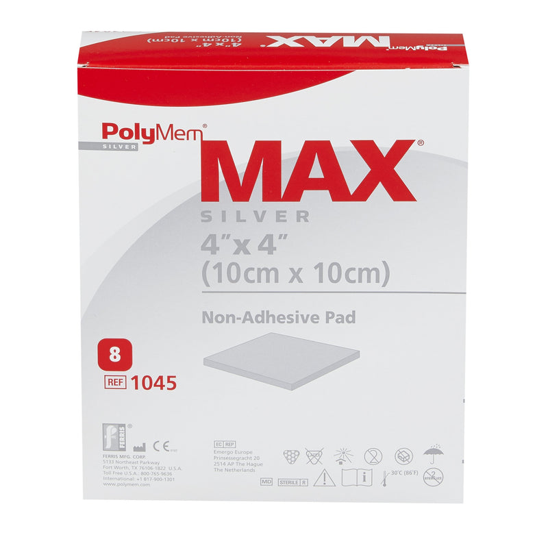 Cardinal Health Silver Foam Dressing PolyMemMAX 4 X 4 Inch Squar – 8/Box