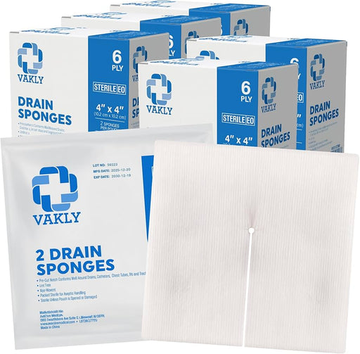 McKesson DRAIN SPONGE, 4x4 6Ply, STERILE (25EA/BX) – 25/Box