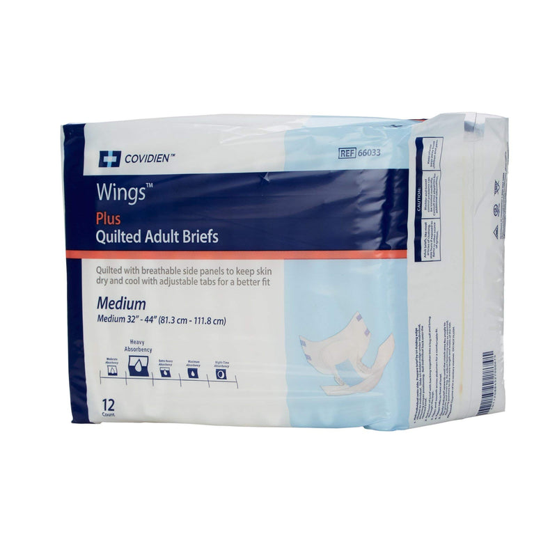 Cardinal Health Wings Adult Briefs, Medium, 32"-44" - 8 bags per box