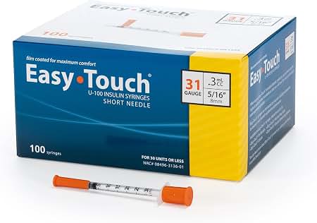 Insulin Syringe, 31G, .3cc, 5/16" (8mm) Easy Touch - 100 units per box