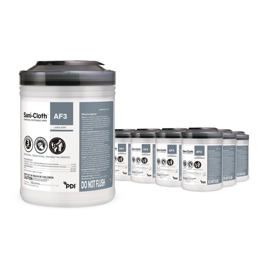 PDI AF3 Germicidal Disposable Wipe, Large, 6" x 6¾" - 12 canister per box