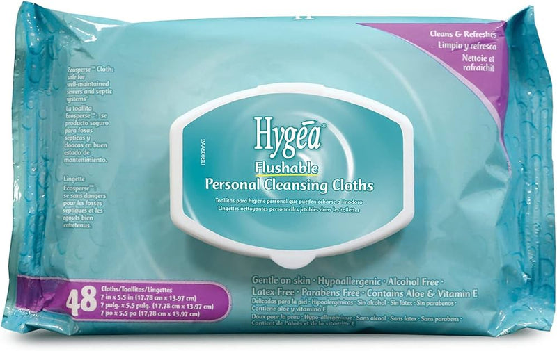PDI Flushable Personal Cleansing Cloths, 5.5" x 7" – 12 pks