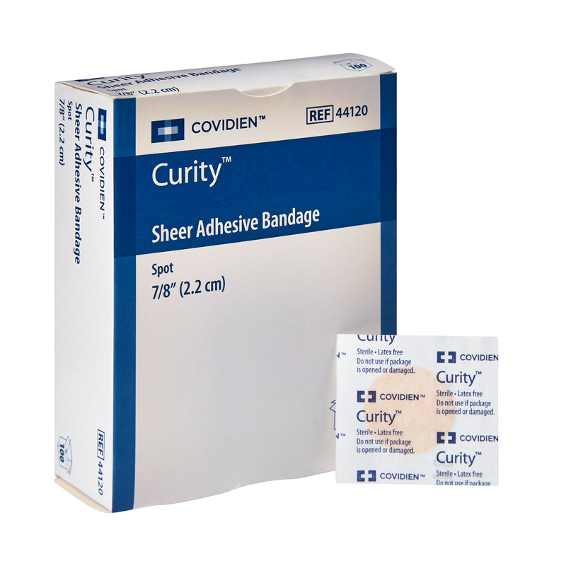 Cardinal Health Adhesive Spot Bandage Curity 7/8 Inch Plastic Rou – 100/Box