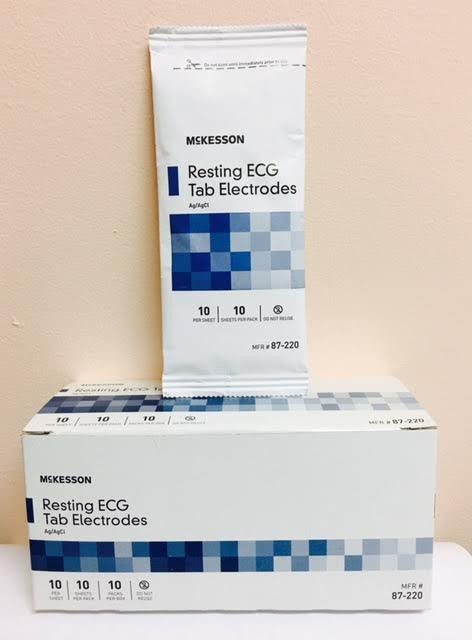 McKesson ECG Tab Electrode Resting Non-Radiolucent – 10/Box