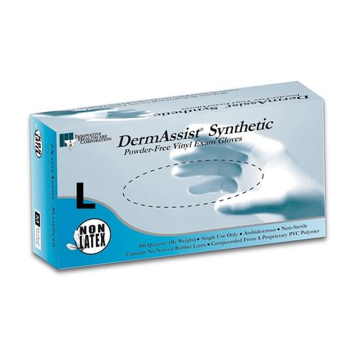 DERMASSIST Vinyl Exam Gloves Large Box x100 Ref. IHC 161300 - Innovative Healthcare
