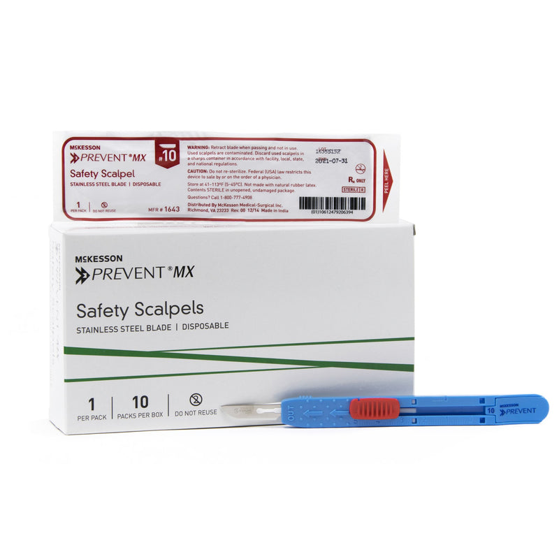 McKesson Safety Scalpel Prevent MX No. 10 Stainle – 10/Box
