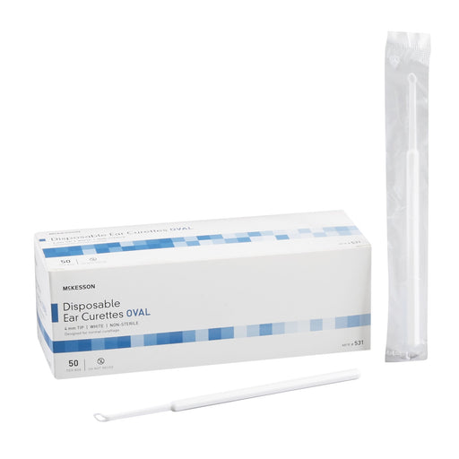 McKesson Ear Curette Single-ended Handle with Grooves 4 mm – 50/Box
