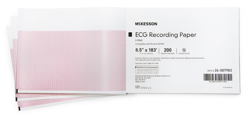 McKesson ECG Recording Paper Thermal Paper 8-1/2 I – 200/Box