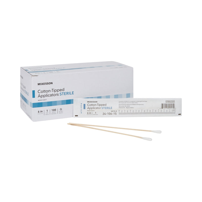 McKesson Swabstick Cotton Tip Wood Shaft 6 Inch St – 100/Box