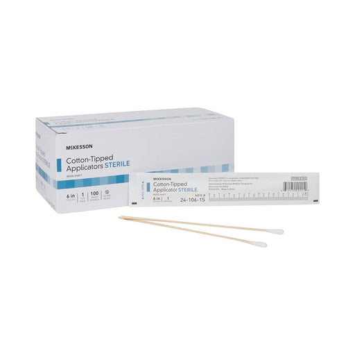 McKesson Swabstick Cotton Tip Wood Shaft 6 Inch St – 100/Box