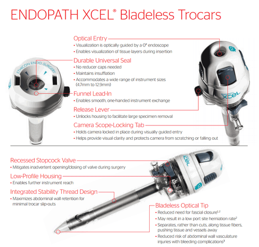 Ethicon ENDOPATH XCEL UNIVERSAL TROCAR WITH STABILITY SLEEVE (12.0MM X 100.0MM) – 1 ea