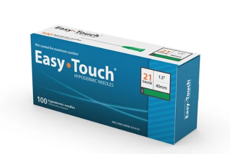 Hypodermic Needle 21G x 1.5" (40mm) Easy Touch - 100 units per box