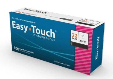 Hypodermic Needle 22G x 1" (25mm) Easy Touch - 100 units per box
