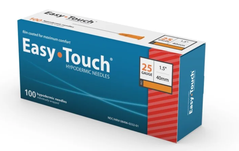 Hypodermic Needle 25G x 1.5" (40mm) Easy Touch - 100 units per box