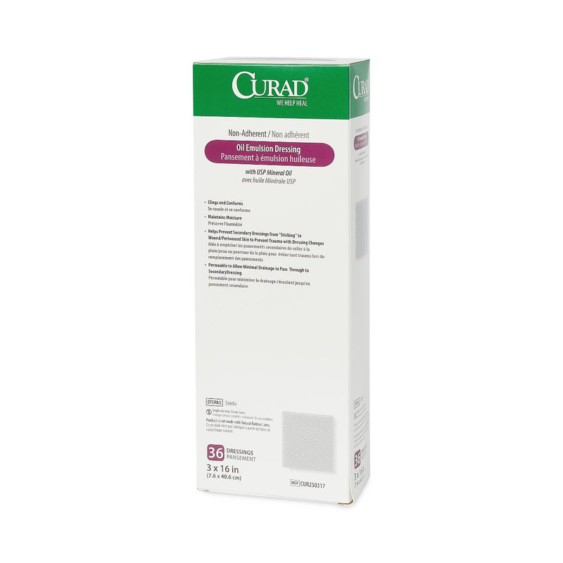 Medline CURAD Sterile Oil Emulsion Nonadherent Gauze Dress – 24/Box